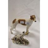 Two sporting dog animal studies including a Capodimonte signed Erter and a Border fine arts