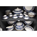 A modern Wedgwood Blue Siam pattern part dinner and breakfast service.