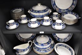 A modern Wedgwood Blue Siam pattern part dinner and breakfast service.