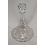 A 20th century glass decanter in a ships design.