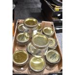 A collection of vintage Kilner kitchen storage jars.