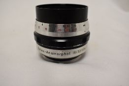 A Bolex-Amamorphot 16/32/1.5x lens in leather case
