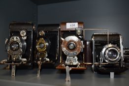 Four folding cameras. An all distance pocket Ensign, a Selfix 16 20, a Kodak No2 folding Autographic
