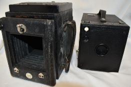 A Thornton Pickard Victory Reflex body and a Brownie No3 box camera AF