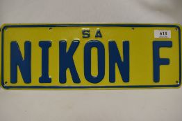 An Aussie number plate ideal for the photographer NIKON F