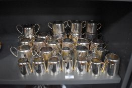A good selection of Art Deco heavy weight silver plated sugar bowls, milk jugs and creamers.
