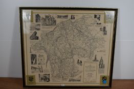 After Alfred Wainwright (British 1907-1991) A map of the County of Westmorland, as it was on the
