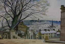 Local interest: David Walsby (local contemporary) watercolour 'Lancaster from The Priory Steps'