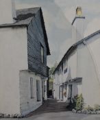 Local interest: T Leslie Hawkes (British 20th century) watercolour, entitled 'Flag Street,