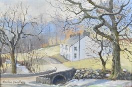 Marion Bradley (British b.1946) oil on board, a view of Seatoller, Borrowdale, signed lower left,