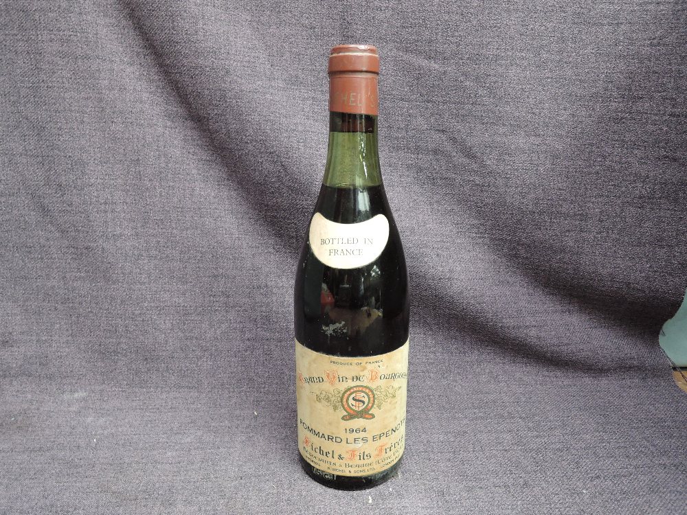 A bottle of Grand Vin De Bourgogne 1964 Pommard Les Epenots, Fichel & Fills Freres, no strength or