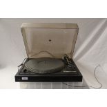 A Dual 505 turntable with dust cover