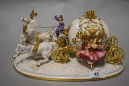 An Alexander Daniel fine porcelain 'Cinerella's Magical Moment' anniversary sculpture, highlighted
