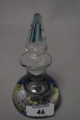 A Perthshire glass paperweight/scent bottle, with millefiori decoration and tapering stopper,