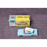 A Corgi diecast, 236 Corgi Motor School Car in light blue with red interior, in original box