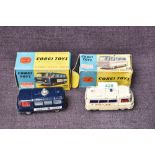 Two Corgi diecasts, 463 Commer Ambulance in white with red interior and 464 Commer Police Van in