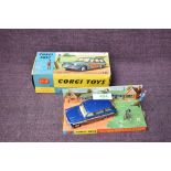 A Corgi diecast, 440 Ford Consul Cortina Super Estate Car, golfer and caddie present, trolley and