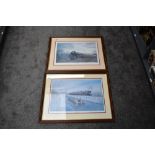 Two framed and glazed Railway Prints after, B J Freeman Autumn Frosts and Peter Green Historic