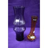 Two modern Dartington art glass vases, 29cm and 22cm tall both in good condition.