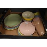 A Gaydon Melmex melamine part tea service (21 pieces approx)