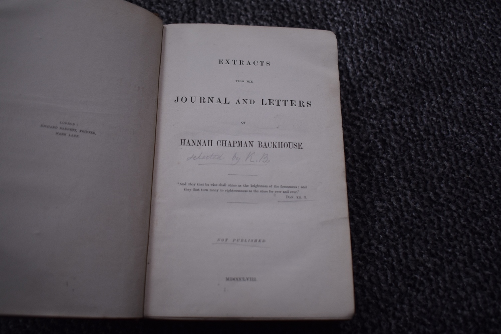 Travel. North American interest. [Backhouse] - Extracts from the Journal and Letters of Hannah - Image 3 of 5