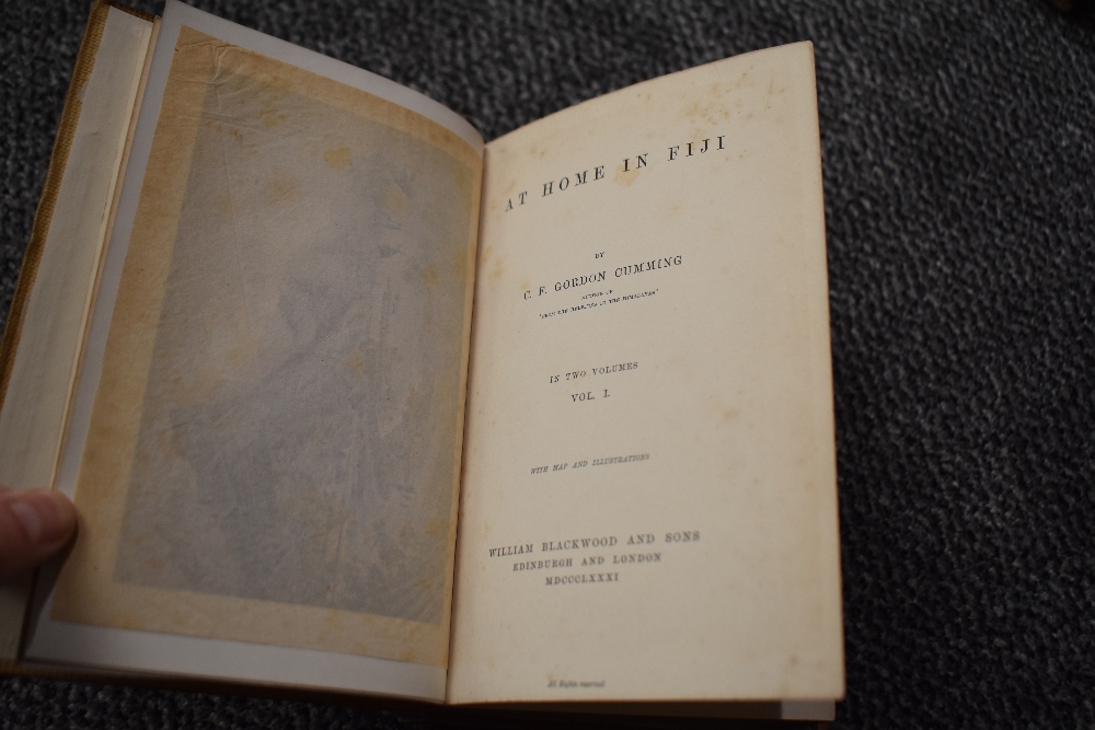 Travel. Cumming, C. F. Gordon - At Home in Fiji. Edinburgh: William Blackwood, 1881. Two volumes. - Image 3 of 3