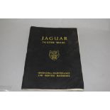 A Jaguar 3.4 litre model operating, maintenance and service handbook.