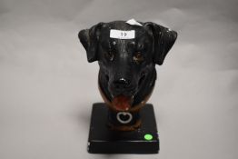A 20th century chalk ware Labrador dog bust.