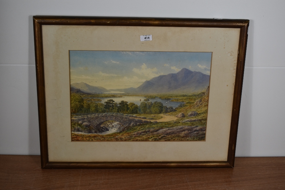 Local Interest* An early 20th century English school watercolour, Ashness Bridge, Skiddaw, - Image 2 of 2