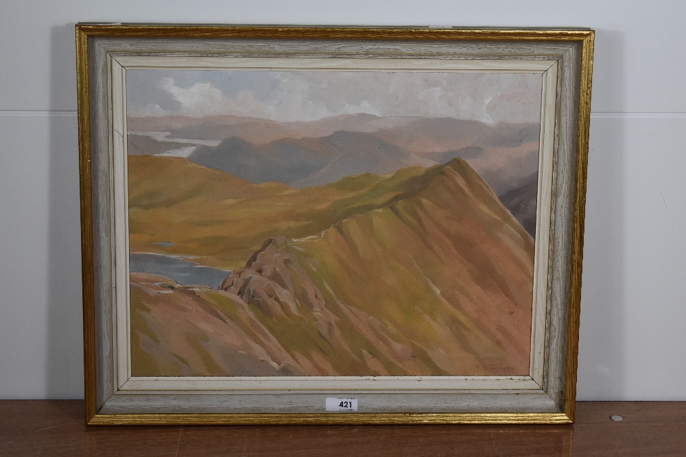 Local Interest* R Martin Tomlinson (British b.1945) oil on canvas 'Striding Edge' signed lower - Image 2 of 3