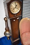 An early 20th Century oak cased Grandmother clock