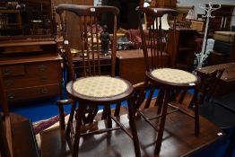 A pair of reproduction mahogany bedroom chairs