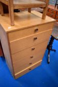 A mid Century narrow dressing chest (with internal mirror to top drawer) labelled Avalon