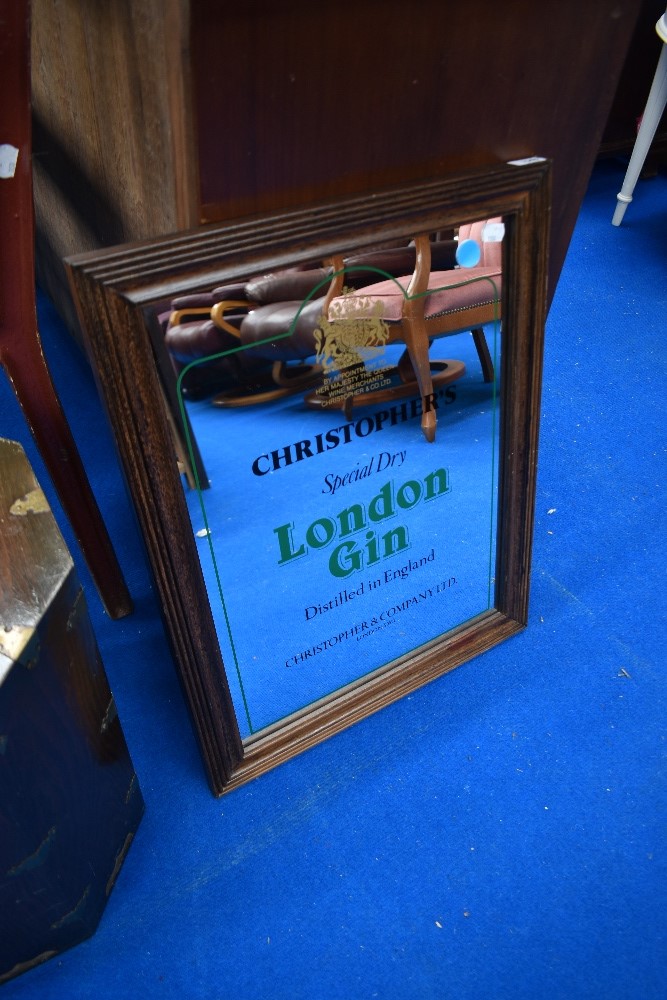 A pub advertising mirror for Christopher's London Gin