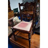 A Victorian stained frame bedroom chair