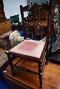 A Victorian stained frame bedroom chair