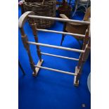 A traditional stripped towel rail