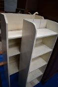Two vintage painted bookshelves