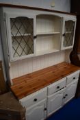 A part pine and painted kitchen dresser in the traditional style