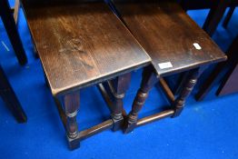 Two (not a pair) of traditional coffin stool type occasional tables