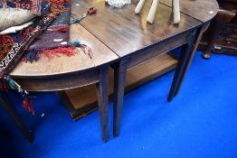 A 19th Century mahogany D end dining table , with centre legged section and two additional