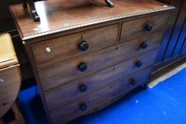 A Victorian mahogany chest of two over three drawers