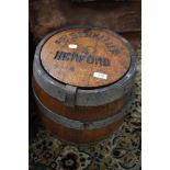 A vintage small beer or sherry cask, named for Felsenkeller, Herford