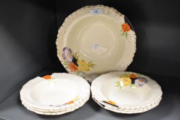 Seven Alfred Meakin hand painted bowls