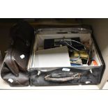 A Doctors case and contents, including stethoscope and similar medical implements and tools.