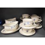 A small quantity of Villeroy & Boch Vieux Luxembourg tableware, to comprise teacups, saucers, and