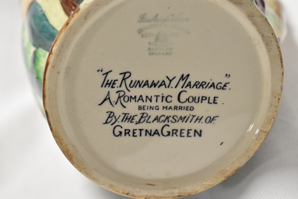 A Burleigh Ware 'The Runaway Marriage' by The Blacksmith of Gretna Green relief moulded jug, with - Image 3 of 3