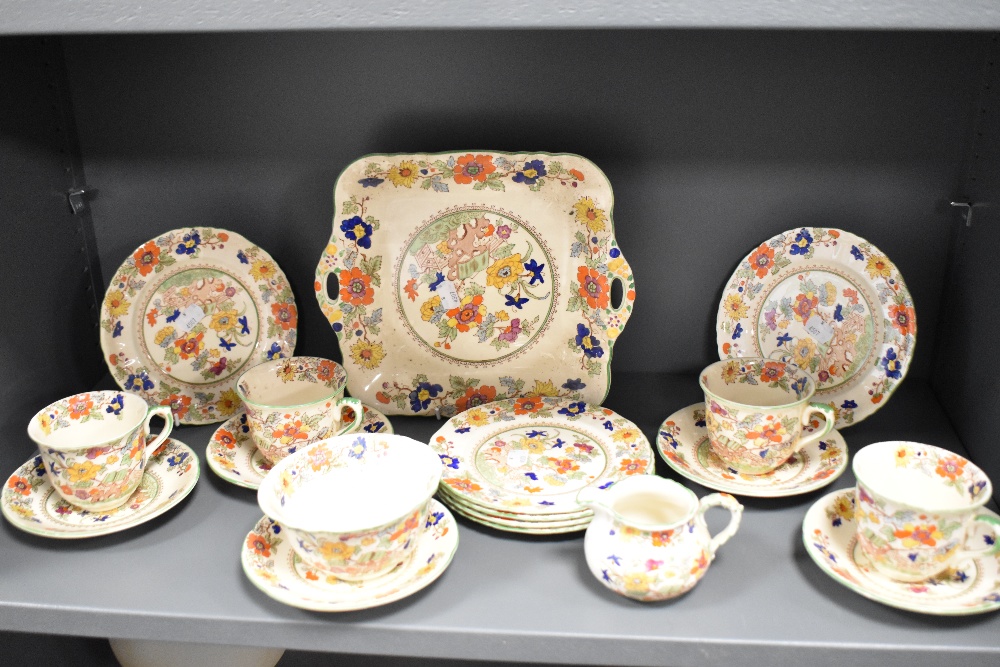 A small quantity of Mason's Ironstone Bible pattern tableware, to include a square sandwich plate,