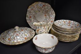 An early 20th century Spode Chintz pattern part dinner service.