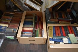 Four boxes of assorted genre books including Readers Digest and similar size vintage books including